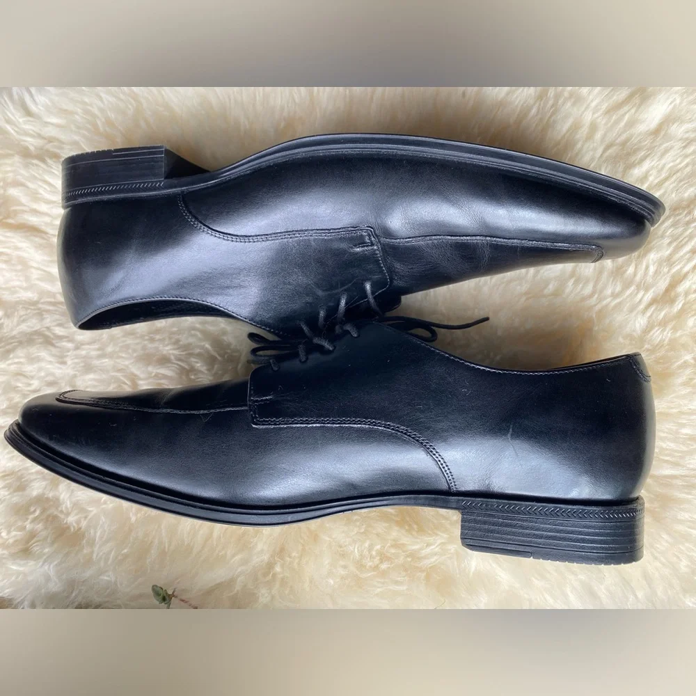 Cole Haan Black Leather Lace-Up Nike Air Adam's Apron Oxfords